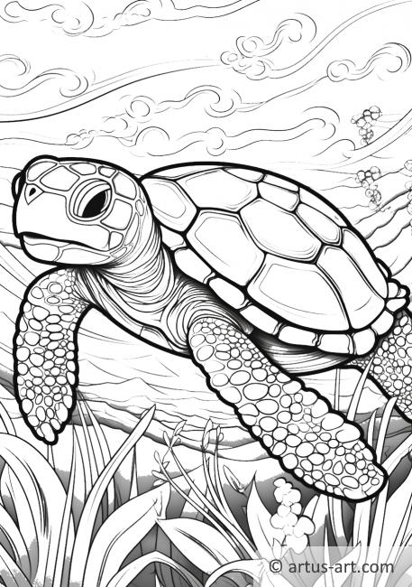 Page de coloriage de tortue